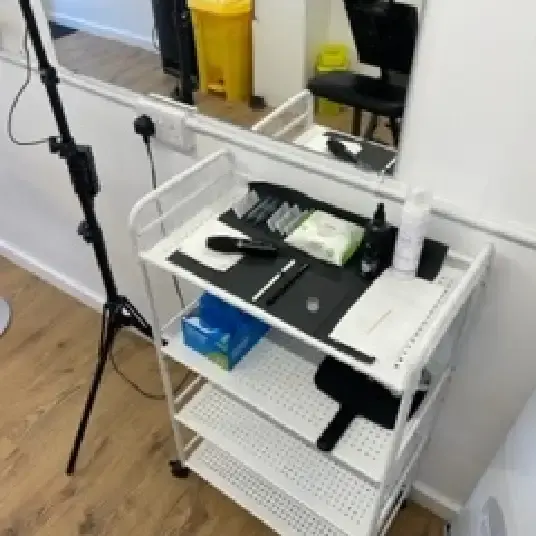 Sterile equipment trolley at the Micro Magic clinic